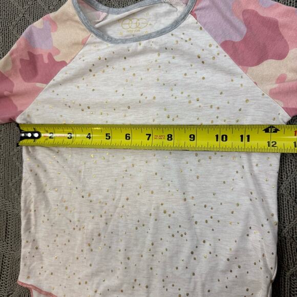 EGG New York Long Sleeve Pink Camo & Gold Polka Dot Raglan ~ 5 - Picture 7 of 11